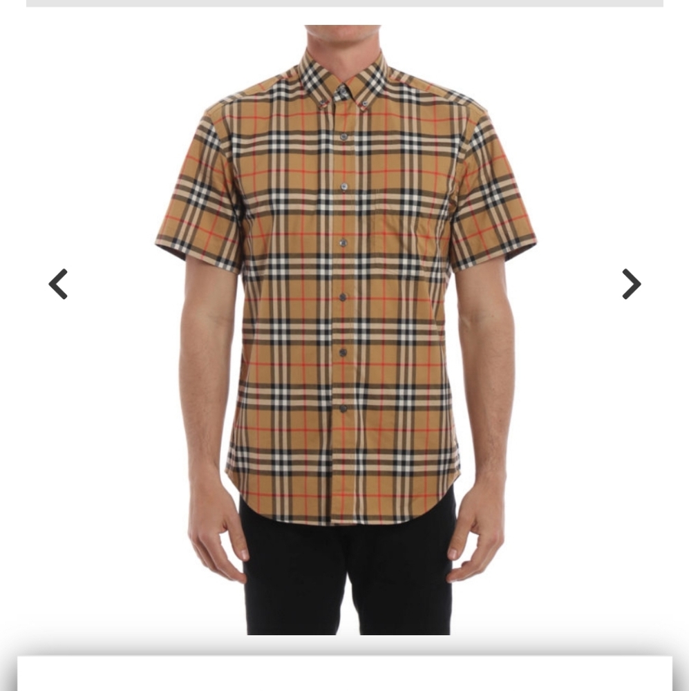 Burberry Jameson Check Short Sleeve Button Down Shirt